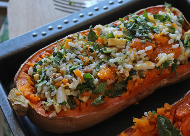 Butternut farcie berce ail des ours - Recette - Oumbi